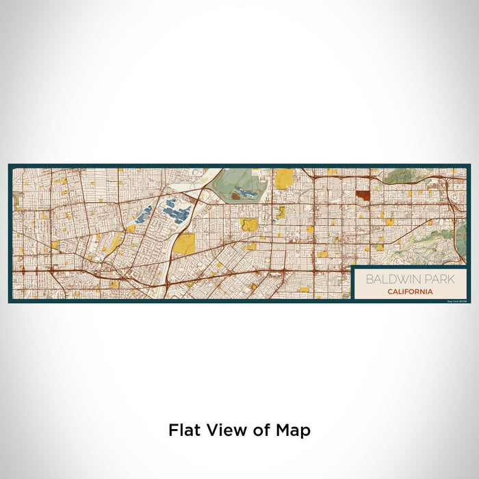 Flat View of Map Custom Baldwin Park California Map Enamel Mug in Woodblock
