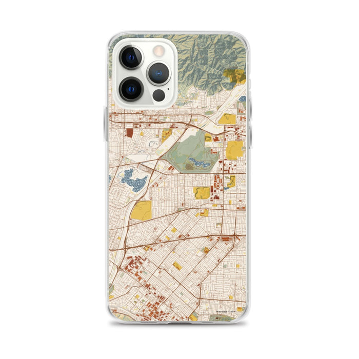 Custom iPhone 12 Pro Max Baldwin Park California Map Phone Case in Woodblock