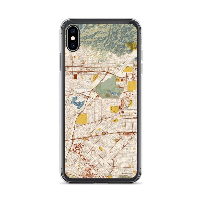 Custom iPhone XS Max Baldwin Park California Map Phone Case in Woodblock