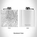 Rendered View of Baldy Cinco Colorado Map Engraving on 6oz Stainless Steel Flask in White
