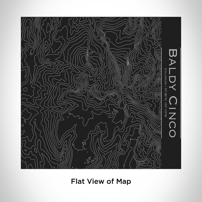 Rendered View of Baldy Cinco Colorado Map Engraving on 17oz Stainless Steel Insulated Tumbler in Black