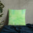 Custom Baldy Cinco Colorado Map Throw Pillow in Watercolor on Bedding Against Wall