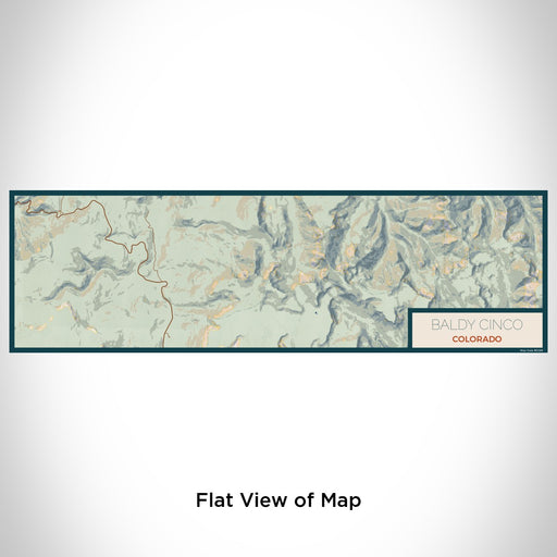 Flat View of Map Custom Baldy Cinco Colorado Map Enamel Mug in Woodblock