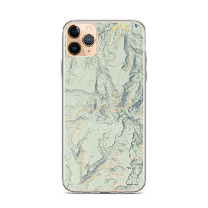 Custom iPhone 11 Pro Max Baldy Cinco Colorado Map Phone Case in Woodblock