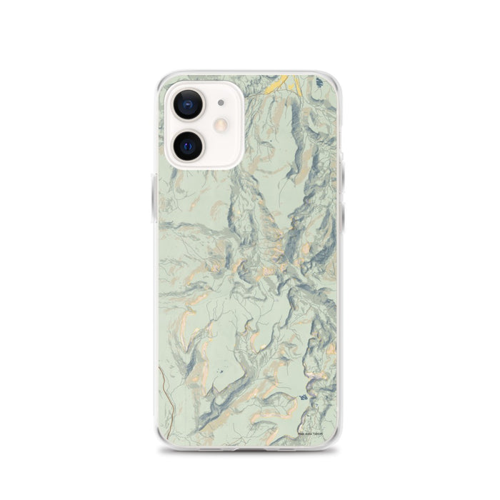 Custom iPhone 12 Baldy Cinco Colorado Map Phone Case in Woodblock