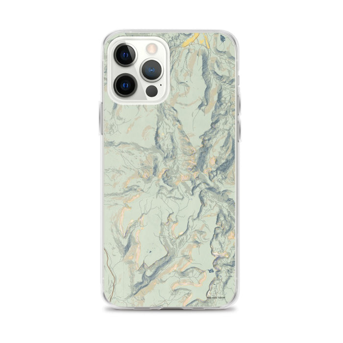 Custom iPhone 12 Pro Max Baldy Cinco Colorado Map Phone Case in Woodblock