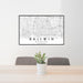 24x36 Ballwin Missouri Map Print Lanscape Orientation in Classic Style Behind 2 Chairs Table and Potted Plant