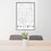 24x36 Ballwin Missouri Map Print Portrait Orientation in Classic Style Behind 2 Chairs Table and Potted Plant