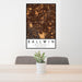 24x36 Ballwin Missouri Map Print Portrait Orientation in Ember Style Behind 2 Chairs Table and Potted Plant