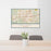24x36 Ballwin Missouri Map Print Lanscape Orientation in Woodblock Style Behind 2 Chairs Table and Potted Plant