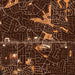 Ballwin Missouri Map Print in Ember Style Zoomed In Close Up Showing Details
