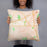 Person holding 18x18 Custom Ballwin Missouri Map Throw Pillow in Watercolor
