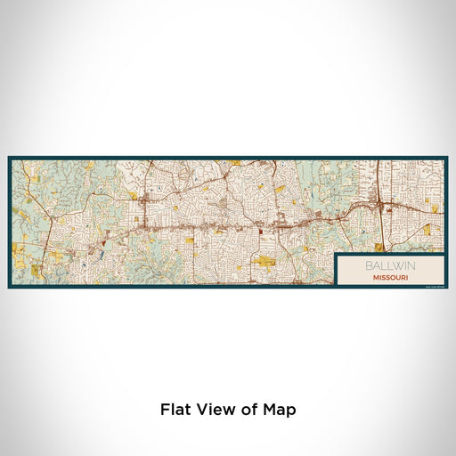 Flat View of Map Custom Ballwin Missouri Map Enamel Mug in Woodblock