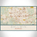 Ballwin Missouri Map Print Landscape Orientation in Woodblock Style With Shaded Background