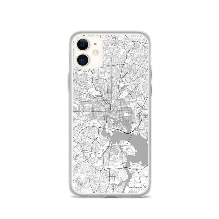 Custom Baltimore Maryland Map Phone Case in Classic