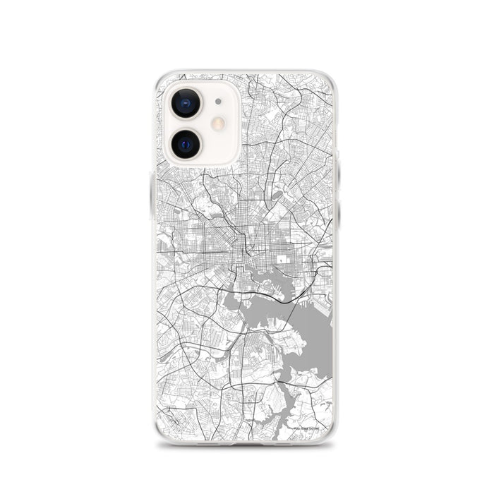 Custom Baltimore Maryland Map iPhone 12 Phone Case in Classic