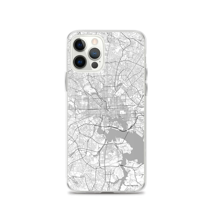 Custom Baltimore Maryland Map iPhone 12 Pro Phone Case in Classic