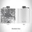 Rendered View of Baltimore Maryland Map Engraving on 6oz Stainless Steel Flask in White