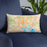 Custom Baltimore Maryland Map Throw Pillow in Watercolor on Blue Colored Chair