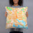 Person holding 18x18 Custom Baltimore Maryland Map Throw Pillow in Watercolor