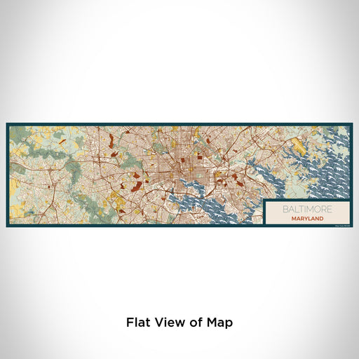 Flat View of Map Custom Baltimore Maryland Map Enamel Mug in Woodblock