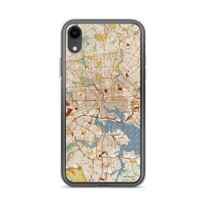 Custom Baltimore Maryland Map Phone Case in Woodblock