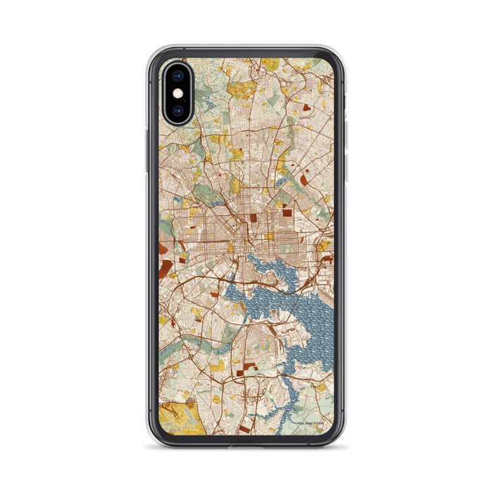 Custom Baltimore Maryland Map Phone Case in Woodblock