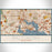 Baltimore Maryland Map Print Landscape Orientation in Woodblock Style With Shaded Background