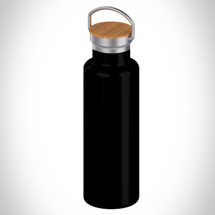 20oz Bamboo Top Water Bottle in Matte Black