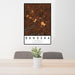 24x36 Bandera Texas Map Print Portrait Orientation in Ember Style Behind 2 Chairs Table and Potted Plant