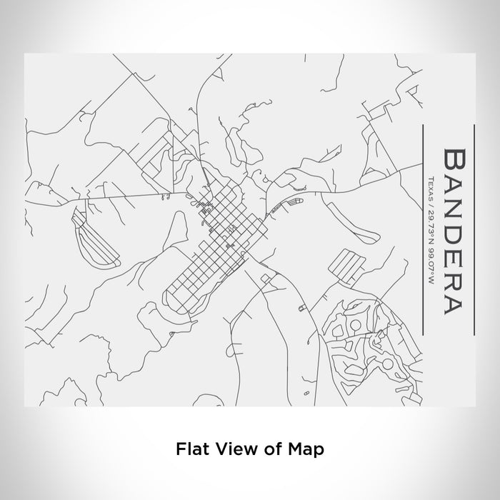 Rendered View of Bandera Texas Map Engraving on 20oz Stainless Steel Insulated Bottle with Bamboo Top in White