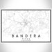 Bandera Texas Map Print Landscape Orientation in Classic Style With Shaded Background