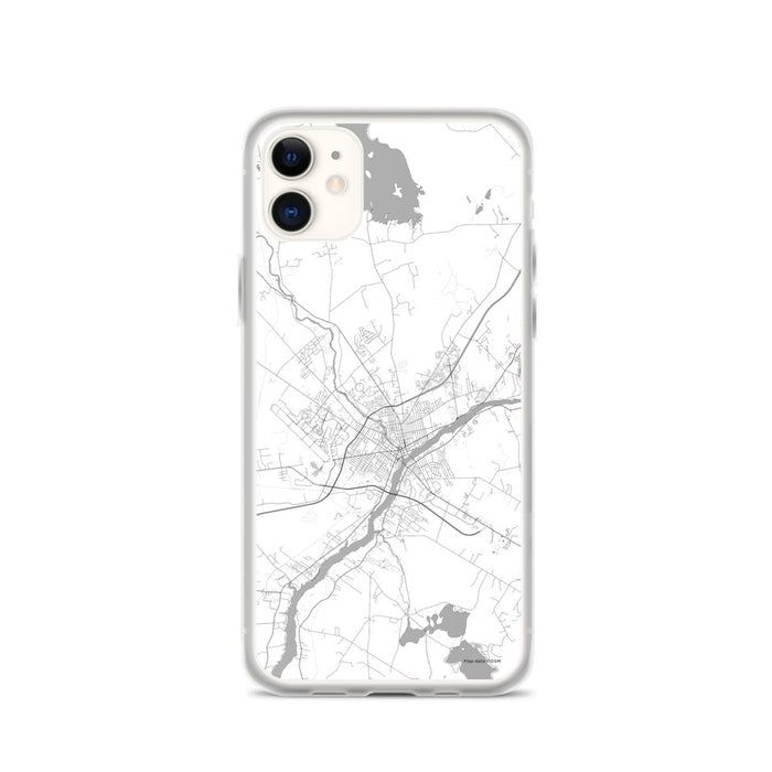 Custom iPhone 11 Bangor Maine Map Phone Case in Classic