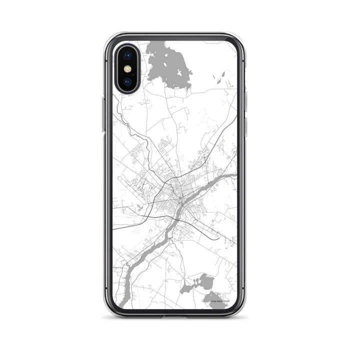 Custom iPhone X/XS Bangor Maine Map Phone Case in Classic