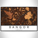Bangor Maine Map Print Landscape Orientation in Ember Style With Shaded Background