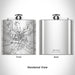 Rendered View of Bangor Maine Map Engraving on 6oz Stainless Steel Flask