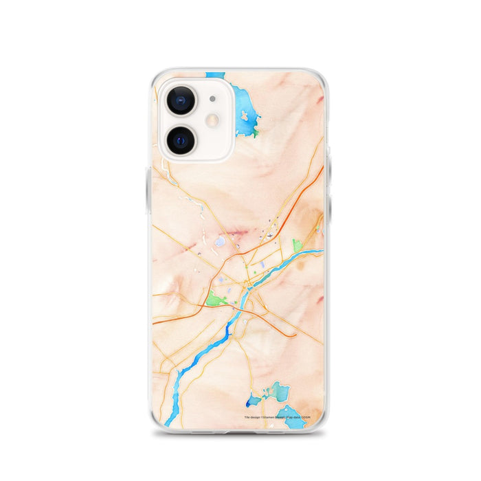 Custom iPhone 12 Bangor Maine Map Phone Case in Watercolor