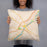 Person holding 18x18 Custom Bangor Maine Map Throw Pillow in Watercolor