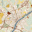 Bangor Maine Map Print in Woodblock Style Zoomed In Close Up Showing Details