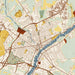Bangor Maine Map Print in Woodblock Style Zoomed In Close Up Showing Details