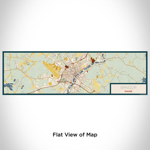 Flat View of Map Custom Bangor Maine Map Enamel Mug in Woodblock