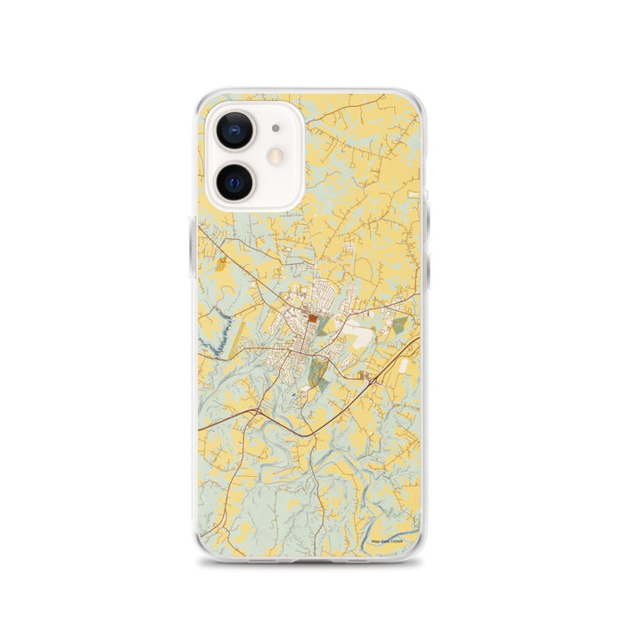 Custom iPhone 12 Bardstown Kentucky Map Phone Case in Woodblock