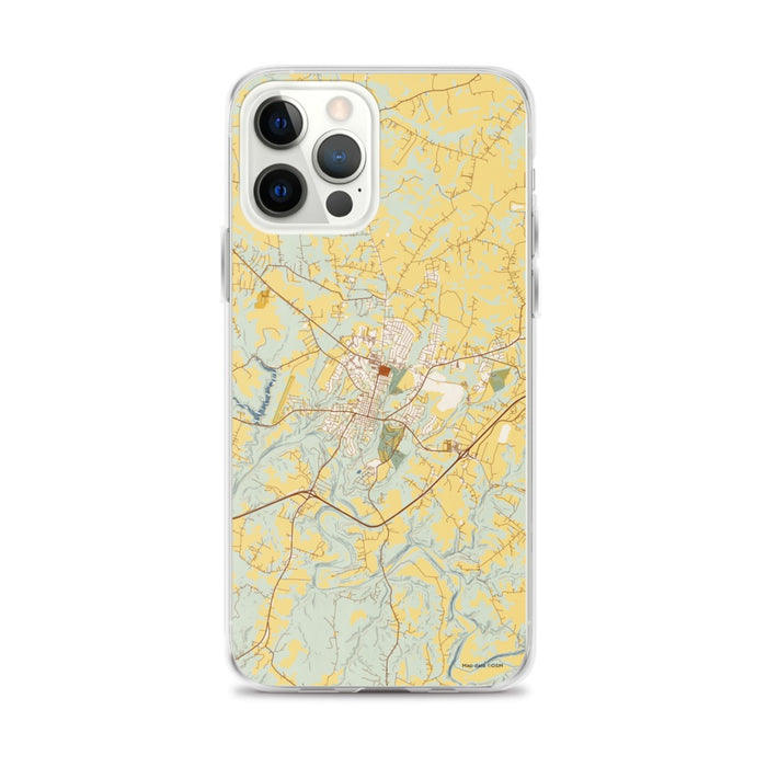 Custom iPhone 12 Pro Max Bardstown Kentucky Map Phone Case in Woodblock
