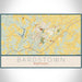 Bardstown Kentucky Map Print Landscape Orientation in Woodblock Style With Shaded Background