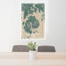 24x36 Bar Harbor Maine Map Print Portrait Orientation in Afternoon Style Behind 2 Chairs Table and Potted Plant