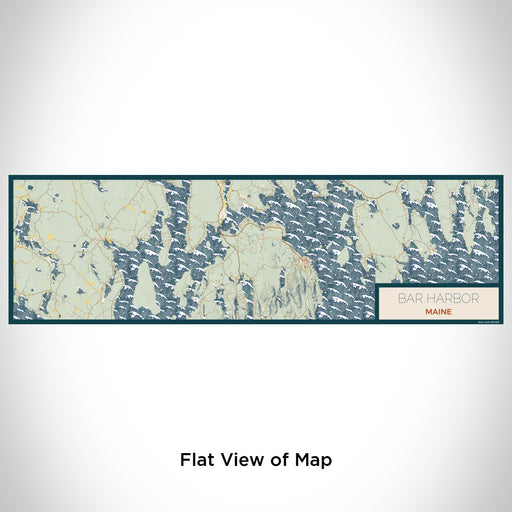 Flat View of Map Custom Bar Harbor Maine Map Enamel Mug in Woodblock