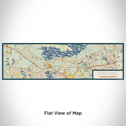 Flat View of Map Custom Barnstable Massachusetts Map Enamel Mug in Woodblock