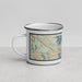 Left View Custom Barnstable Massachusetts Map Enamel Mug in Woodblock