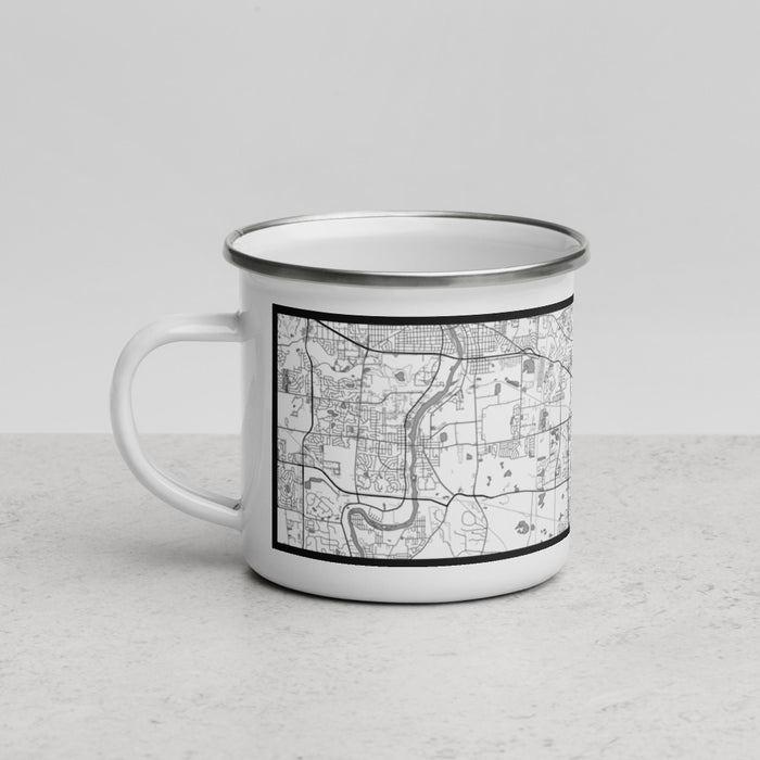 Left View Custom Bartlett Illinois Map Enamel Mug in Classic