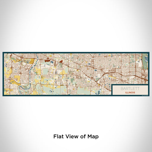Flat View of Map Custom Bartlett Illinois Map Enamel Mug in Woodblock